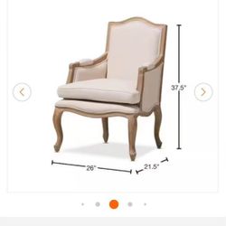 Alarica Beige Fabric Arm Chair - Braxton Studio