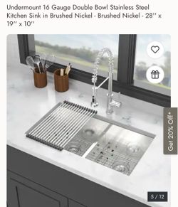 Undermount Double Bowl Stainless Steel Kitchen Sink