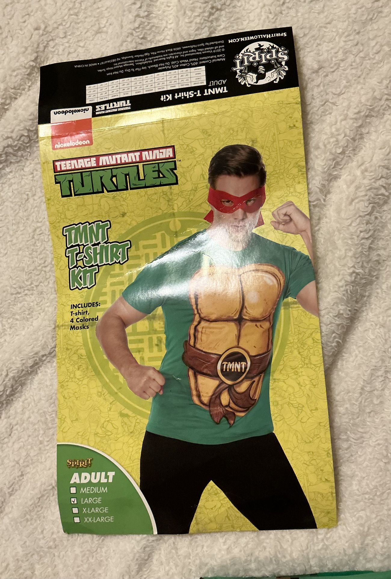 Teenage Ninja Turtles T-shirt And Mask Large