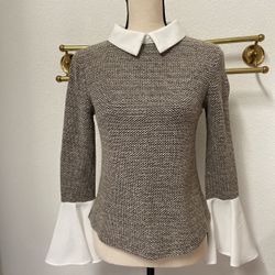 NWOT: Flounce Sleeve 2 in 1 Blouse