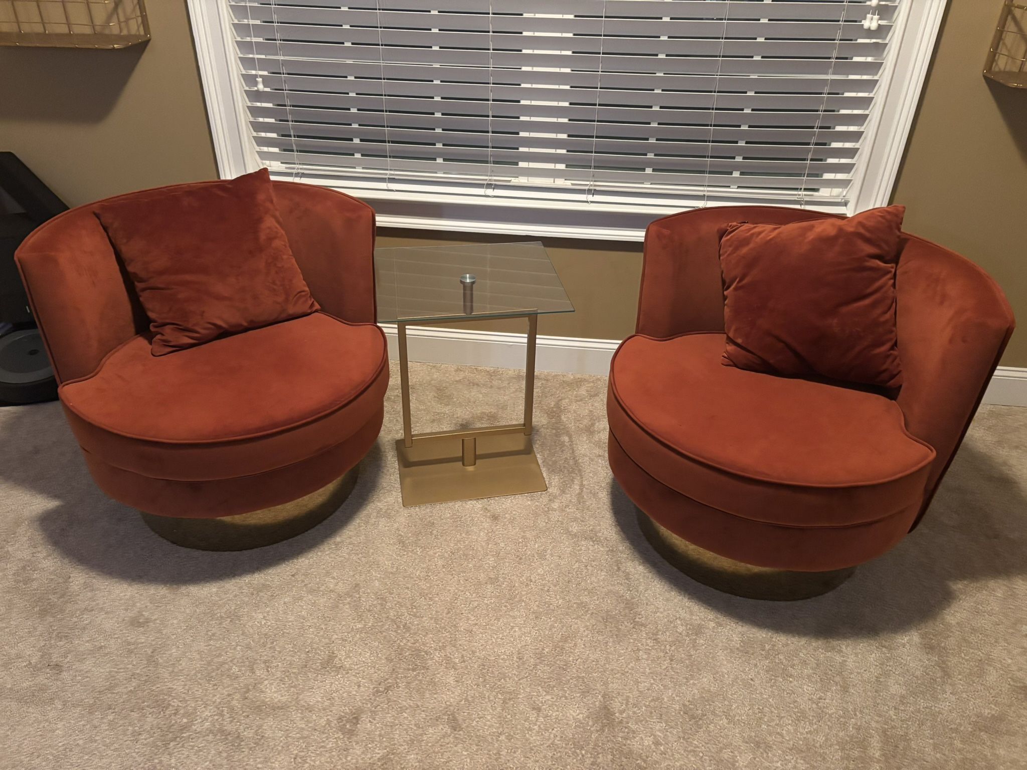 Two Rotating Accent Chairs