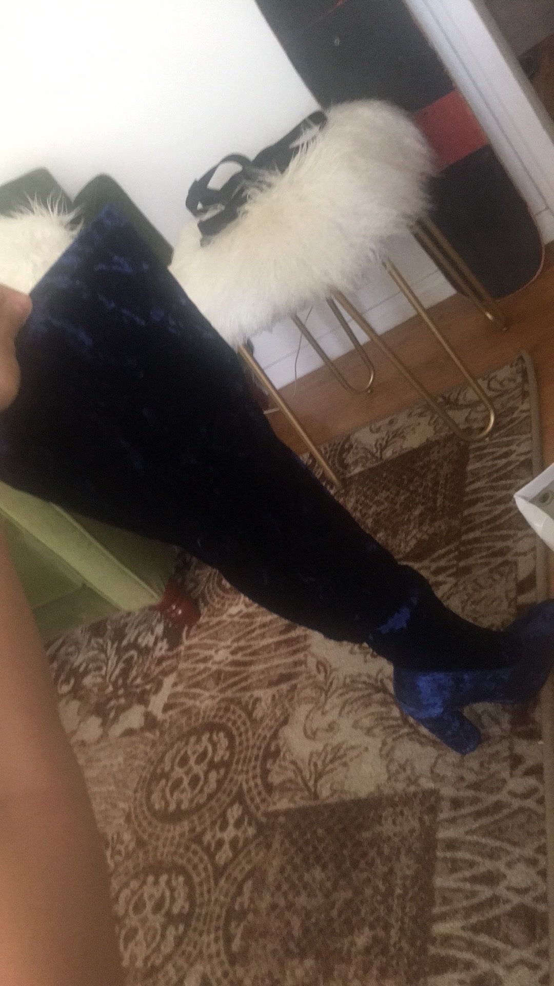 Blue Thigh high boots
