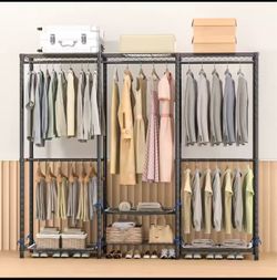 Clothes Rack Storage Organizer Wardrobe Hanging Clothes Freestanding Portable Heavy Duty 960 lb for Cloakroom Bedroom Entrances