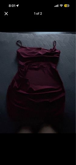 Maroon color strap dress