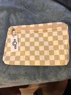 Aloha Collection Checkered Zip Pouch
