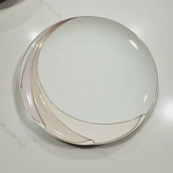 Set of 8 Rare Hutschenreuther Salad Plates (Maxim’s Pink Swirl) - Unused