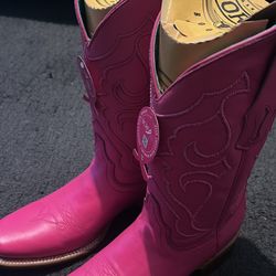 Women Embroidery Fuchsia Snip Toe Cowboy Boots 8.5