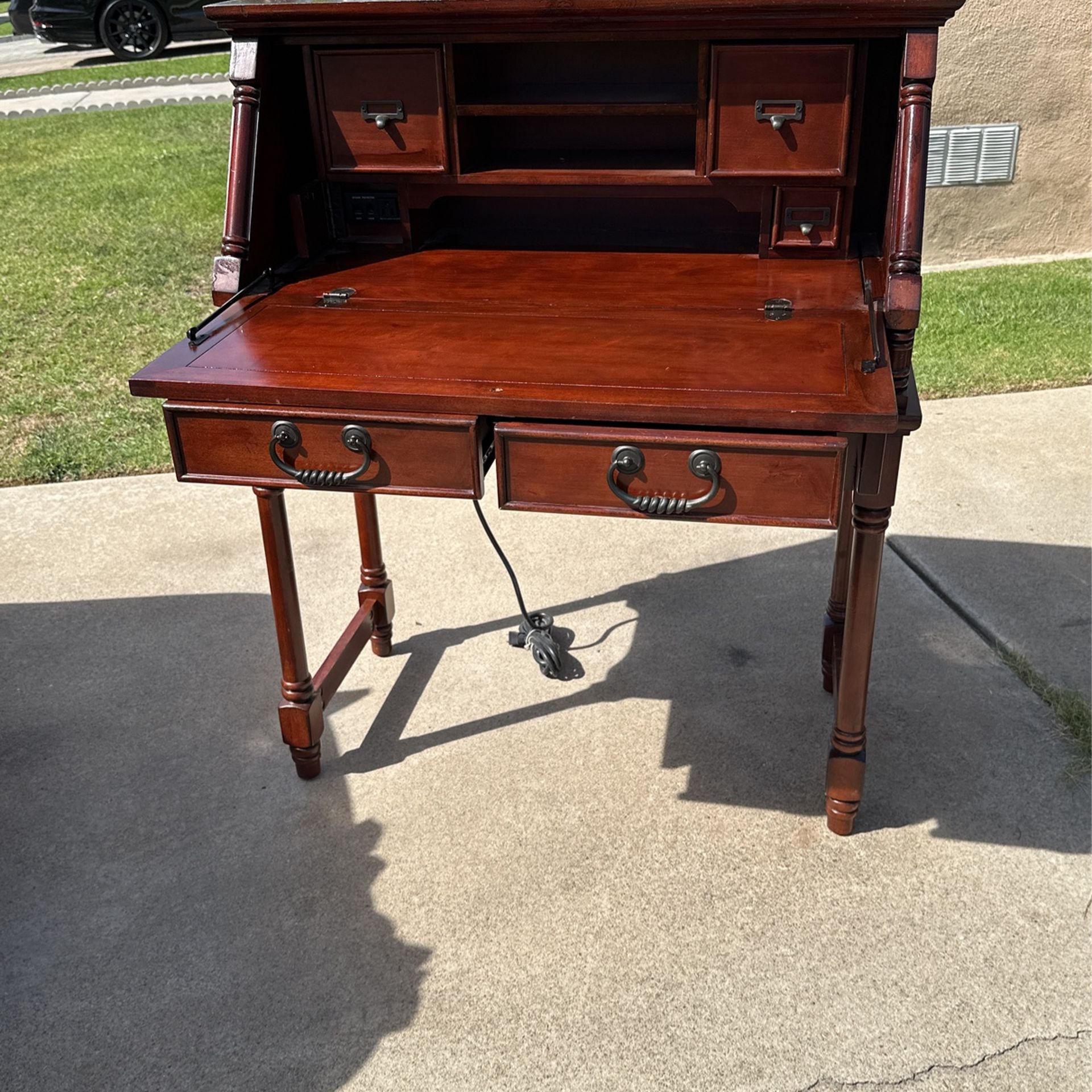 Lovely Small Secretary Desk, 36" Wide X 17" Deep X 44" High When Desk Not Being Used