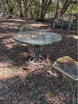 Iron Glass top table