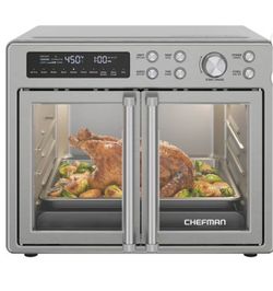 Chefman 10-in-1 Stainless Steel French Door Toaster Oven Air Fryer