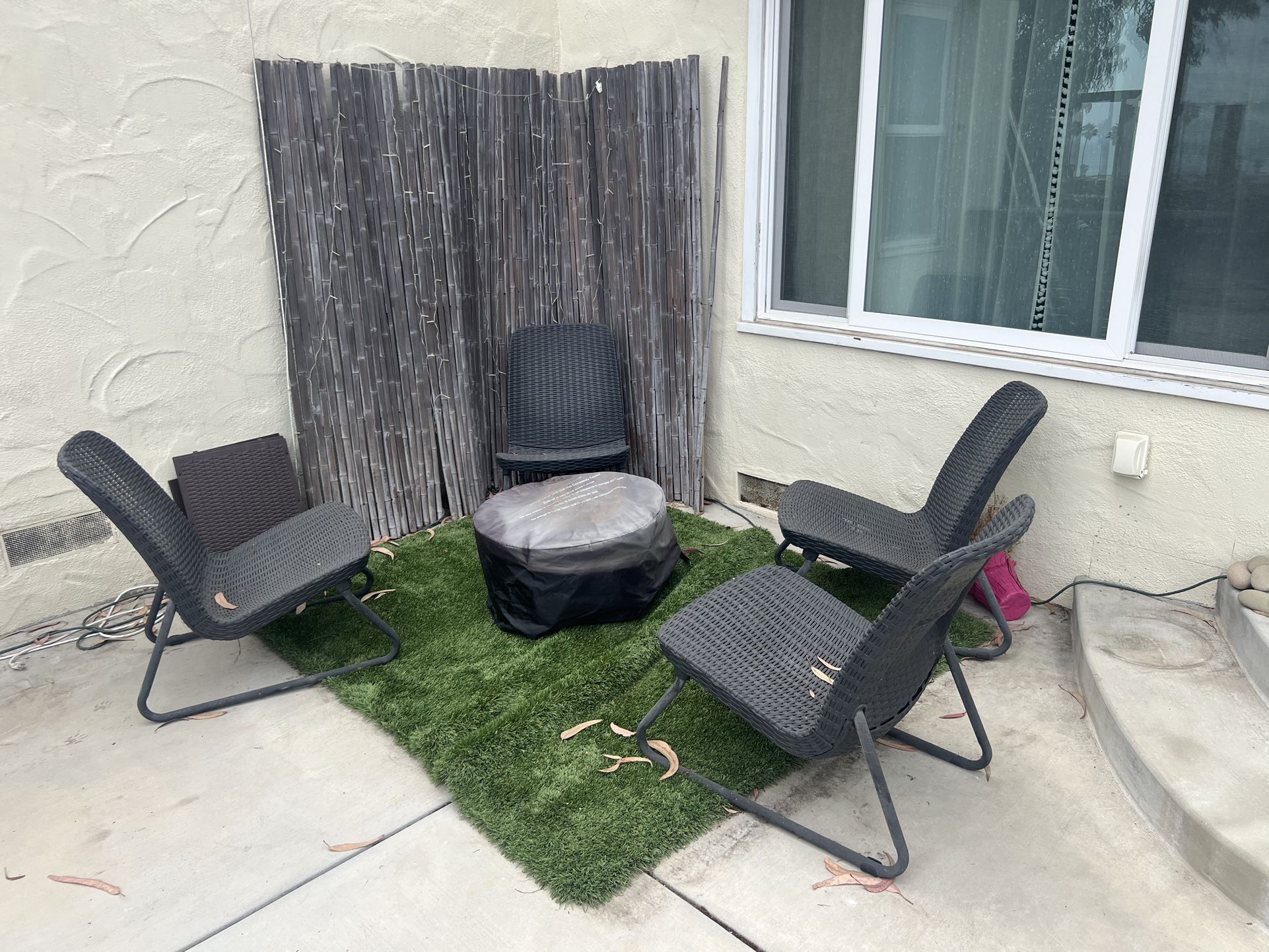 Set of 4 Modern Low Patio Chairs – $140