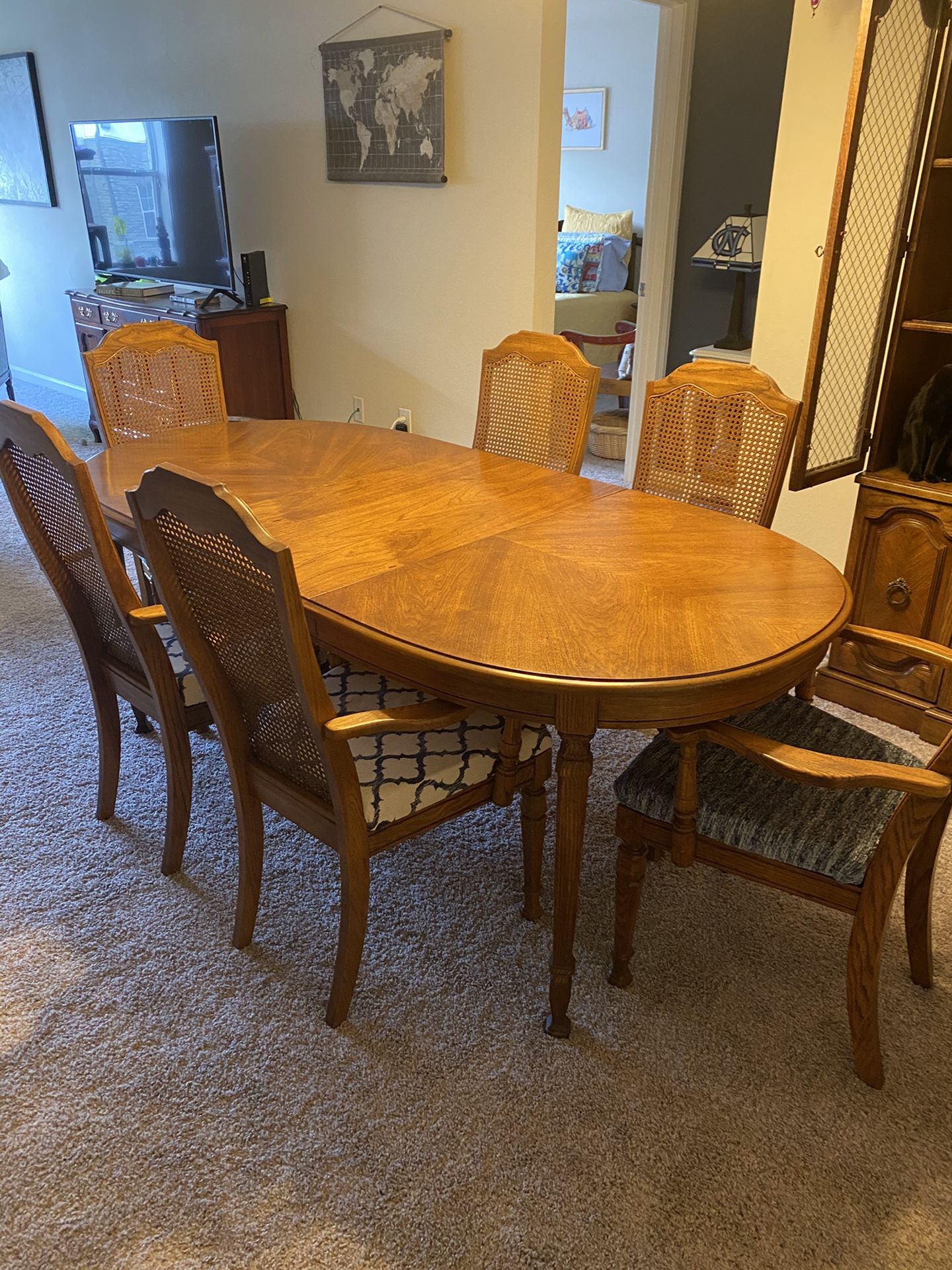 Table and China cabinet