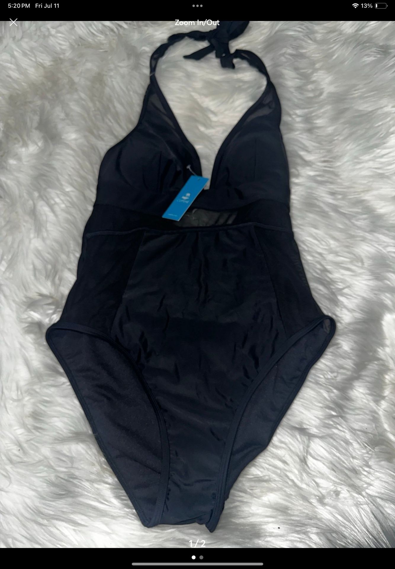 Cupshe black halter top swimsuit Medium