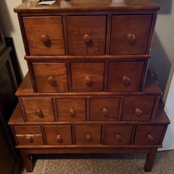 apothecary-style storage cabinet. 