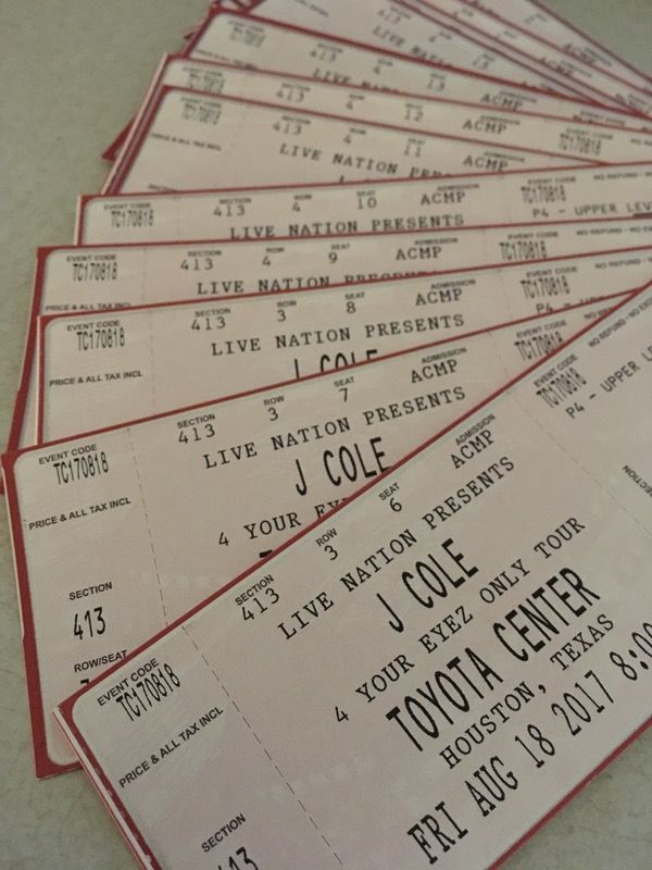 J Cole Concert Tickets Upper Level