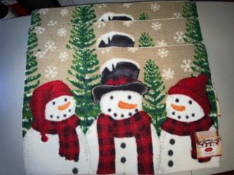 (3) St. Nicholas Square floor mat snowman (19"x29") Christmas SKID-RESISTANT
