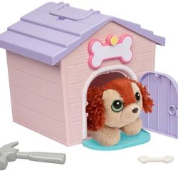 Little Live Pets My Puppy's Home Minis - Pink & Purple Home | Plush Toy & Kennel Playset. Build Your Puppy's Hom