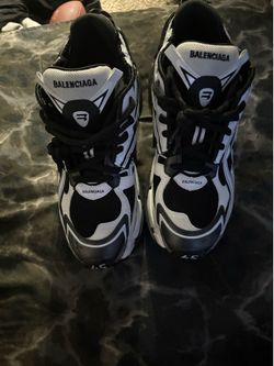 Black and white balenciaga runners,size 12