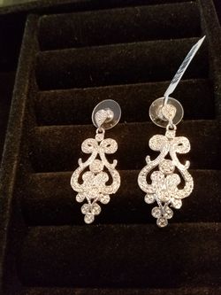 Sterling silver with Diamond accents earrings