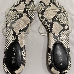 Nine West Snake Print Sandals Size 8