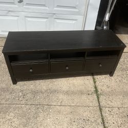 Tv Stand With Drawers Brown And Black Wood Finish 