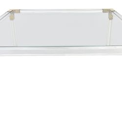 ACRYLIC & GOLD BRASS GLASS COFFEE TABLE