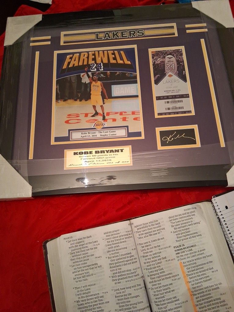 Kobe  Last Game And Ticket Signed 
