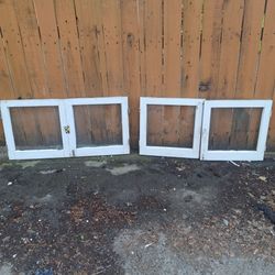 2 Victorian Windows 40x20 Casement  Wood