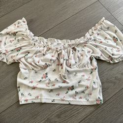 White floral top