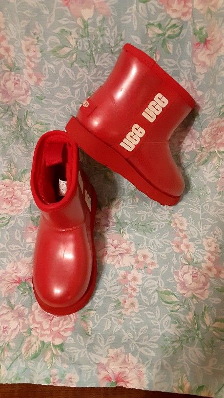 UGG** KID'S RAIN BOOTS **Sz 12*RED