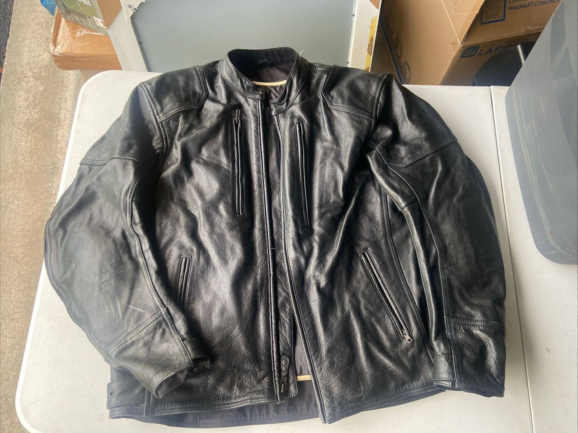 Street & Steel Highway Motorcycle Jacket Leather Black Men's Size 2XL