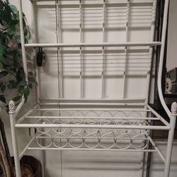 White Metal Bakers Rack.