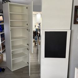 Ikea shelves with doors