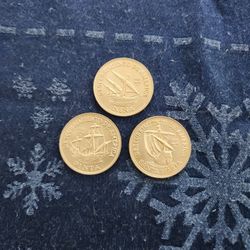 Colección De 3 Monedas De Cuba 