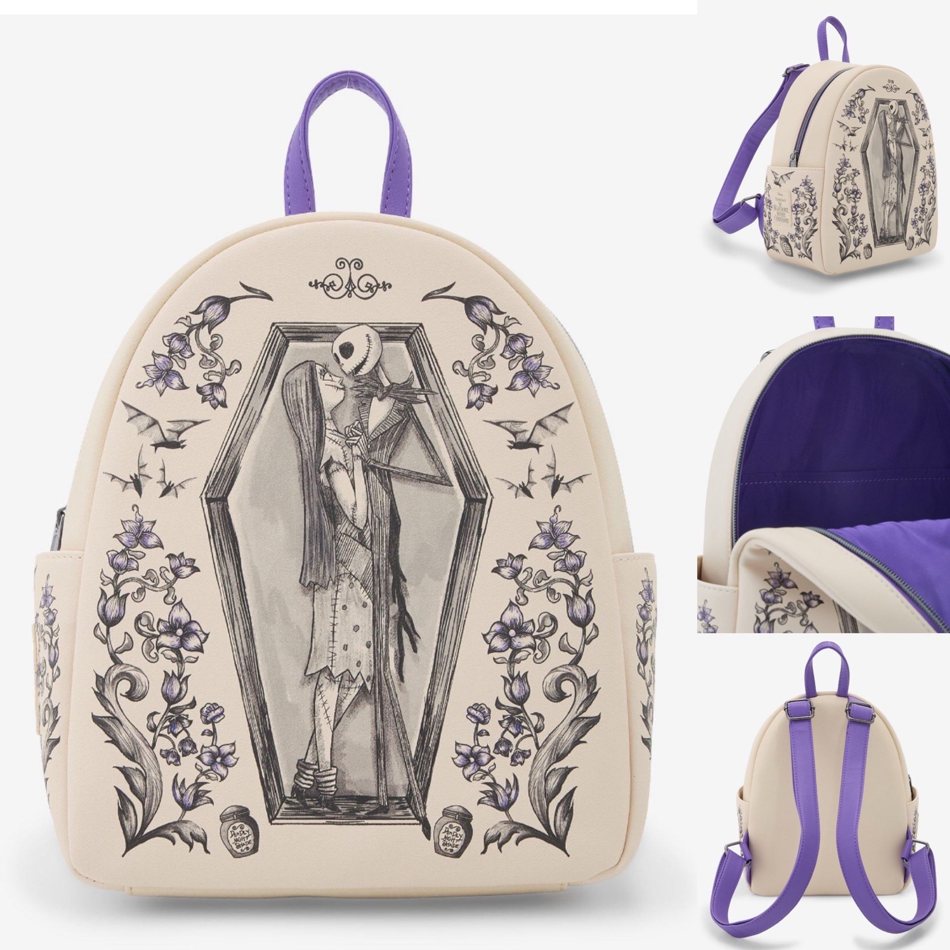 Loungefly Disney Jack & Sally Coffin Mini Backpack BNWT Loungefly Disney The Nightmare Before Christmas Jack & Sally  main image 3