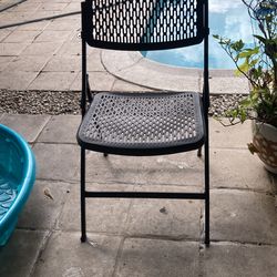 BLACK  FOLDING  VINYL CHAIR - PERFECT CONDITION - $10