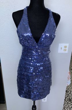 Blue Sequin Party Dress