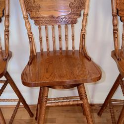 Oak Swivel Bar Stools