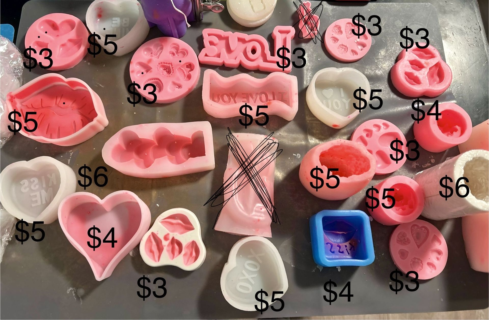 Assorted Silicone Molds For Candles/Wax/Resin Etc