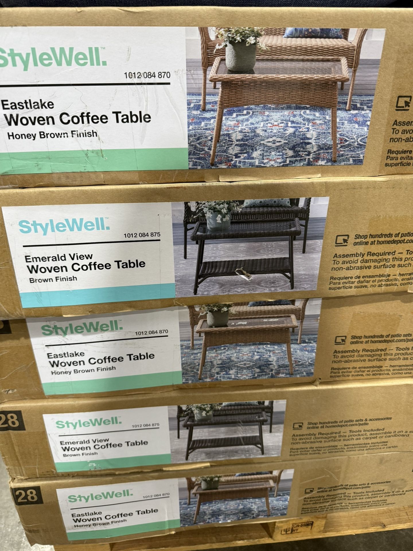 Woven coffee tables $15 each New in box (Patio/outdoor coffee table)