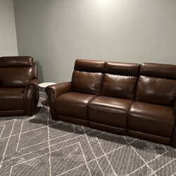 Genuine Leather Electric Recliner Sofa and Chair