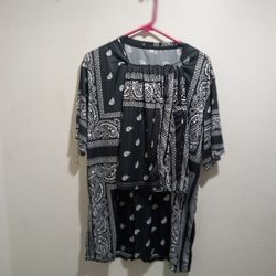XL bandana shorts set men's