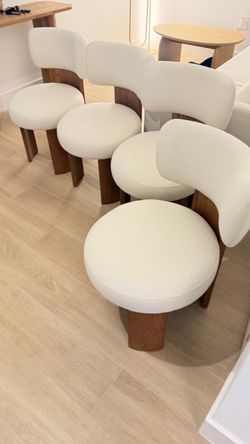Set of 4 Lulu & Georgia Brisbane Dining Chairs — Ivory Performance Linen