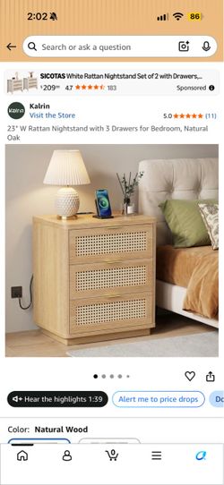 Kalrin Rattan Nightstand
