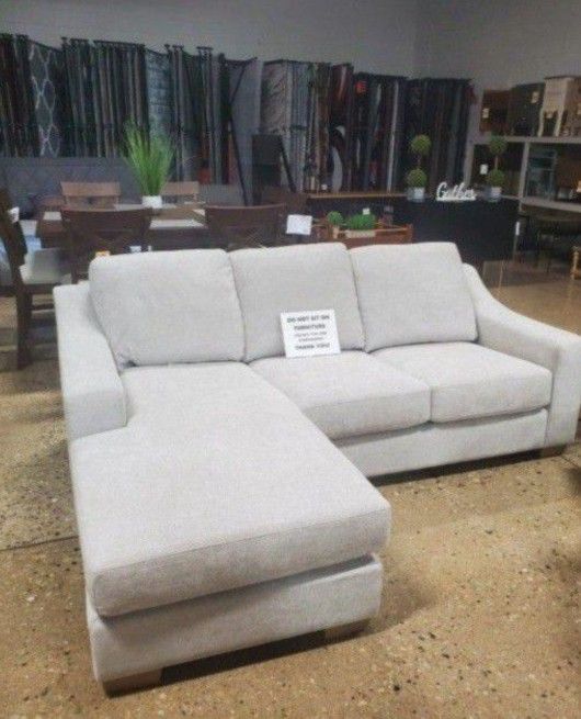 Beige Sectional With Reversible Chaise (NEW)