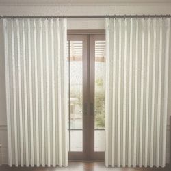 QZmydeco Linen Textured Pleated Curtains