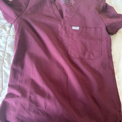 Burgundy Figs Scrub Top And Pants 