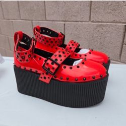 Y.R.U Kaos Red Platform Mary Janes 