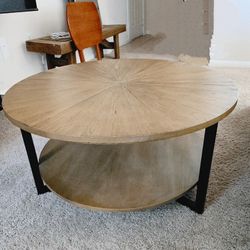 Round End Table With Storage_Need gone ASAP