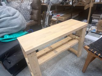 Natural Wood Bench with Bottom Shelf/36"